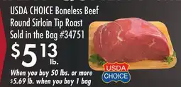 Smart & Final USDA CHOICE Boneless Beef Round Sirloin Tip Roast offer