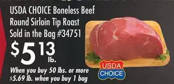 Smart & Final USDA CHOICE Boneless Beef Round Sirloin Tip Roast offer