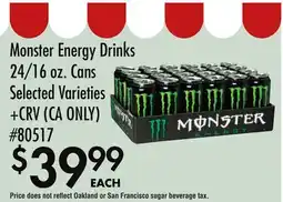 Smart & Final Monster Energy Drinks offer