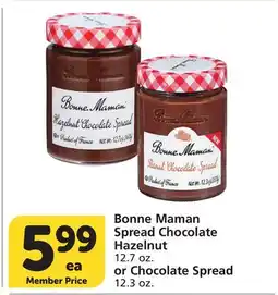 Albertsons Bonne Maman Spread Chocolate Hazelnut or Chocolate Spread offer
