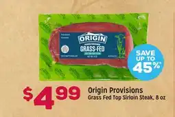 Grocery Outlet Origin Provisions Grass Fed Top Sirloin Steak offer