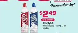 Grocery Outlet SimplyGO Whipped Dairy Topping offer