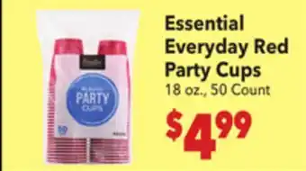 Vallarta Supermarkets Essential Everyday Red Party Cups offer