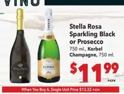 Vallarta Supermarkets Stella Rosa Sparkling Black or Prosecco offer