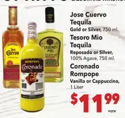 Vallarta Supermarkets Jose Cuervo Tequila offer