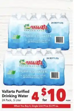 Vallarta Supermarkets Vallarta Purified Drinking Water offer