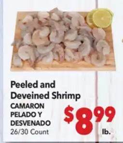 Vallarta Supermarkets Peeled and Deveined Shrimp / CAMARON PELADO Y DESVENADO offer