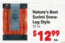 Vallarta Supermarkets Nature's Best Surimi Snow Leg Style offer