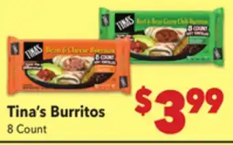 Vallarta Supermarkets Tina's Burritos offer