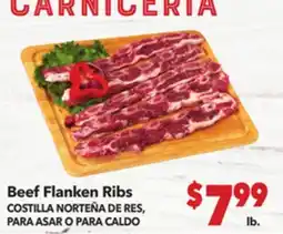 Vallarta Supermarkets Beef Flanken Ribs / COSTILLA NORTEÑA DE RES, PARA ASAR O PARA CALDO offer