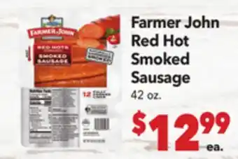 Vallarta Supermarkets Farmer John Red Hot Smoked Sausage offer