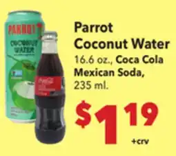 Vallarta Supermarkets Parrot Coconut Water offer