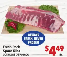 Vallarta Supermarkets Fresh Pork Spare Ribs / COSTILLAS DE PUERCO offer