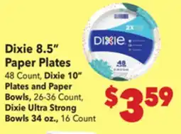 Vallarta Supermarkets Dixie 8.5 Paper Plates offer