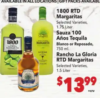 Vallarta Supermarkets 1800 RTD Margaritas offer