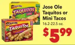 Vallarta Supermarkets Jose Ole Taquitos or Mini Tacos offer
