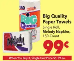 Vallarta Supermarkets Big Quality Paper Towels offer