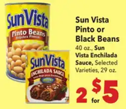 Vallarta Supermarkets Sun Vista Pinto or Black Beans offer