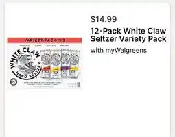 Walgreens 12-Pack White Claw Seltzer Variety Pack offer
