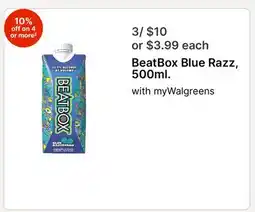 Walgreens BeatBox Blue Razz, 500ml offer