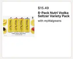 Walgreens 8-Pack Nutri Vodka Seltzer Variety Pack offer