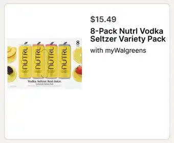 Walgreens 8-Pack Nutri Vodka Seltzer Variety Pack offer