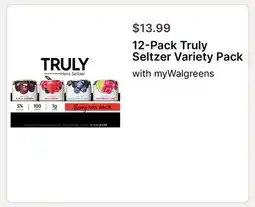 Walgreens 12-Pack Truly Seltzer Variety Pack offer