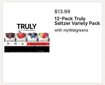 Walgreens 12-Pack Truly Seltzer Variety Pack offer