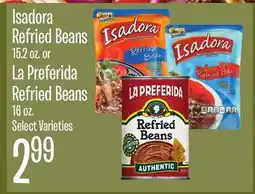 Jewel-Osco Isadora Refried Beans 15.2 oz. or La Preferida Refried Beans 16 oz offer