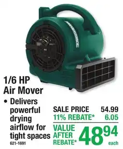 Menards 1/6 HP Air Mover offer