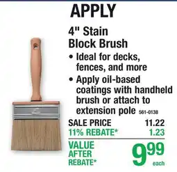 Menards 4 Stain Block Brush offer