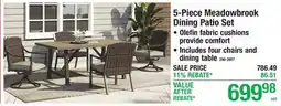Menards 5-Piece Meadowbrook Dining Patio Set offer