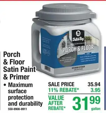 Menards Porch & Floor Satin Paint & Primer offer