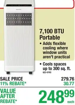 Menards 7,100 BTU Portable Air Conditioner offer