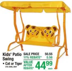 Menards Kids' Patio Swing offer