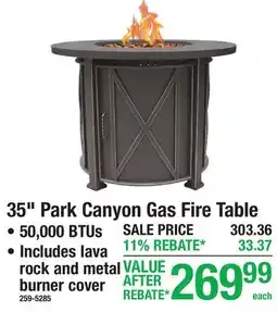 Menards 35 Park Canyon Gas Fire Table offer