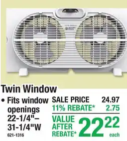Menards Twin Window Fans offer
