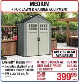 Menards Everett Resin offer