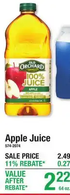 Menards Apple Juice offer