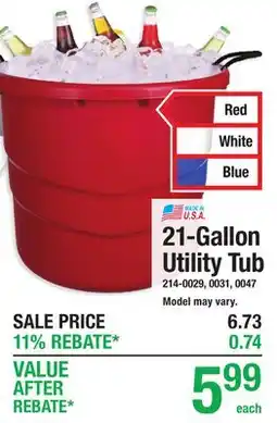 Menards 21-Gallon Utility Tub offer
