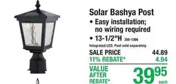 Menards Solar Bashya Post offer