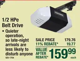 Menards 1/2 HPe Belt Drive offer