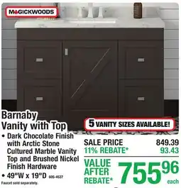 Menards Barnaby Vanity with Top offer