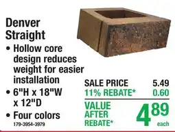 Menards Denver Straight offer
