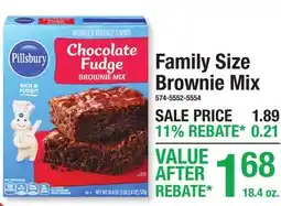 Menards Family Size Brownie Mix offer