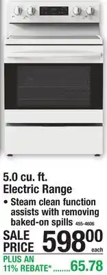 Menards 5.0 cu. ft. Electric Range offer