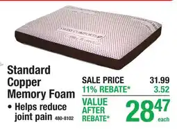 Menards Standard Copper Memory Foam offer