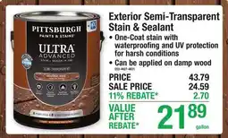 Menards Exterior Semi-Transparent Stain & Sealant offer