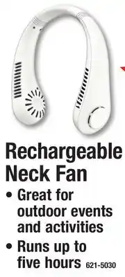 Menards Rechargeable Neck Fan offer