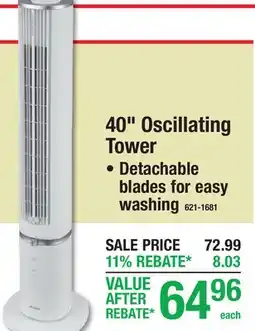 Menards 40 Oscillating Tower offer